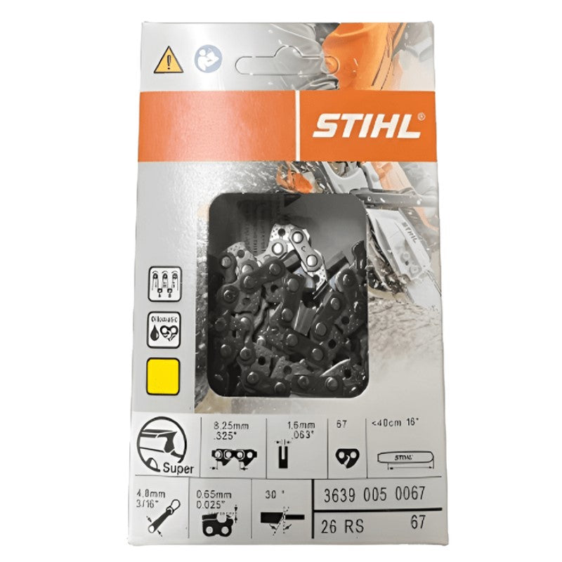Stihl chainsaw chain 16" 26rs-67, .325" pitch, .063" gauge, 67 links
