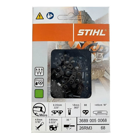 Stihl 18-inch Rapid Micro Chainsaw Chain with 68 Links for Efficient Cutting