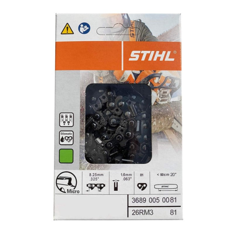 Stihl 26rm3-81 3689 005 0081 oilomatic rapid micro 3 saw chain, 20"