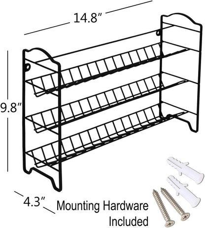 3-Tier Spice Rack Organizer with 24 Spice Jars, 396 Labels, Funnel, and Chalk Marker – Complete Set for Efficient Kitchen Storage