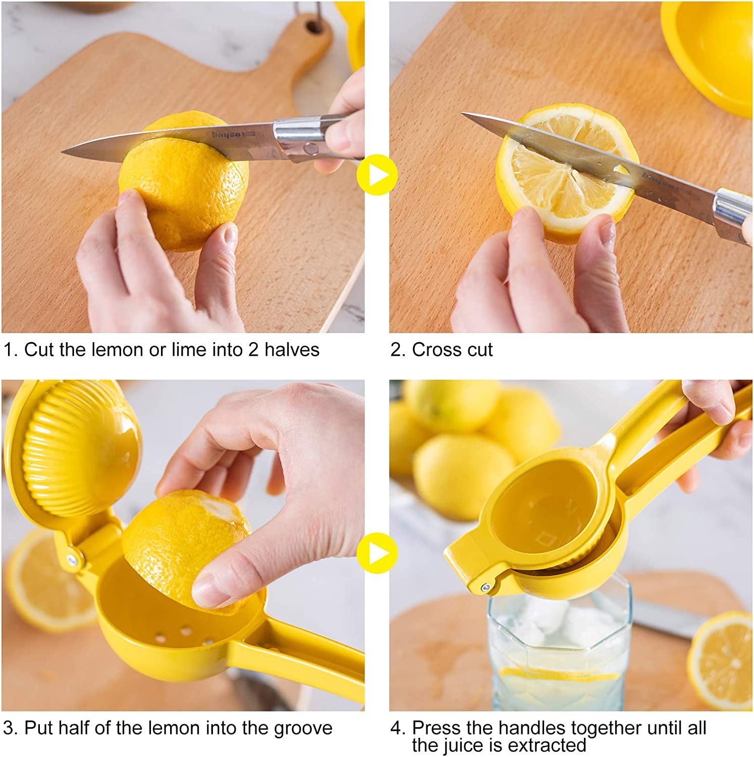 Metal Citrus Juicer – Manual Lemon and Lime Squeezer for Maximum Juice Extraction