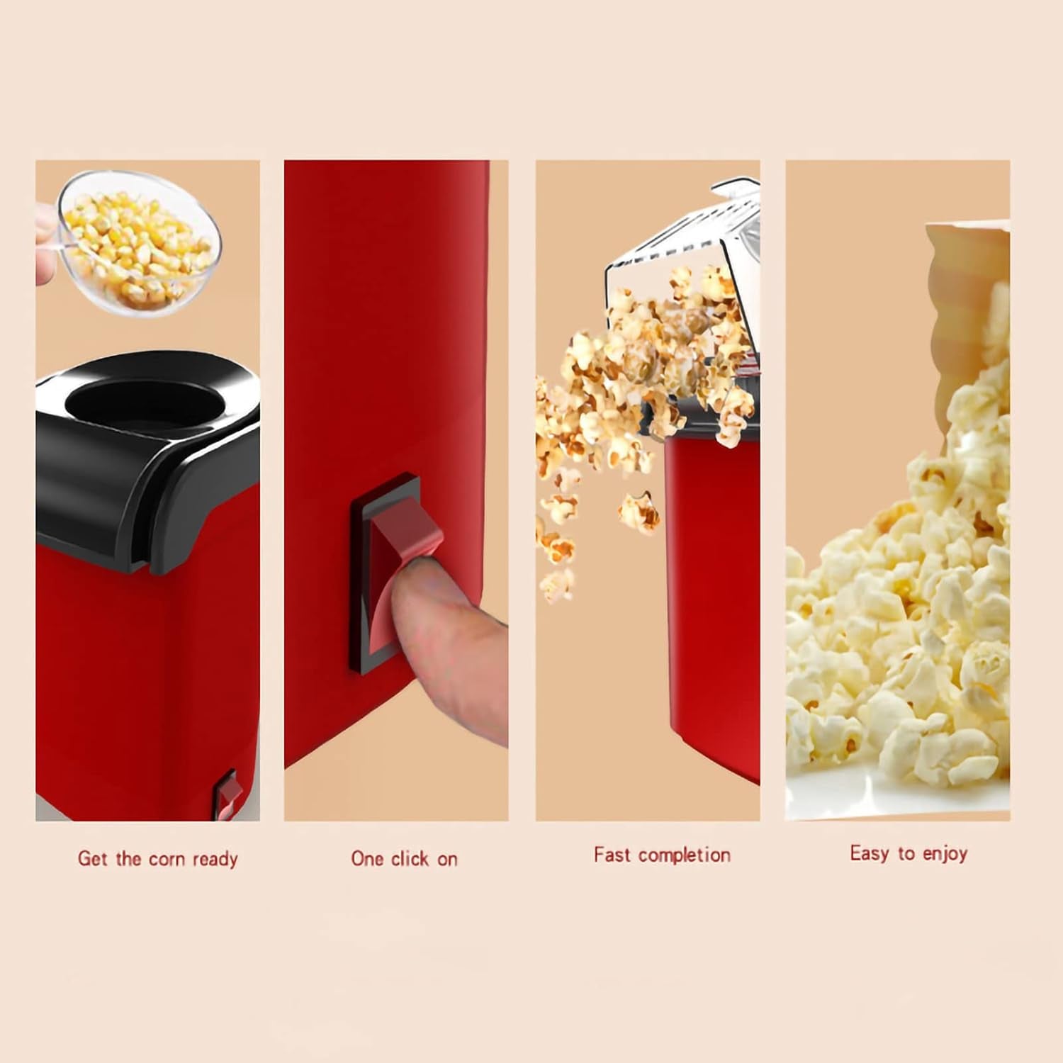 Mini Air Popcorn Popper – Fast, Oil-Free Maker for Healthy Popcorn in Just 3 Minutes