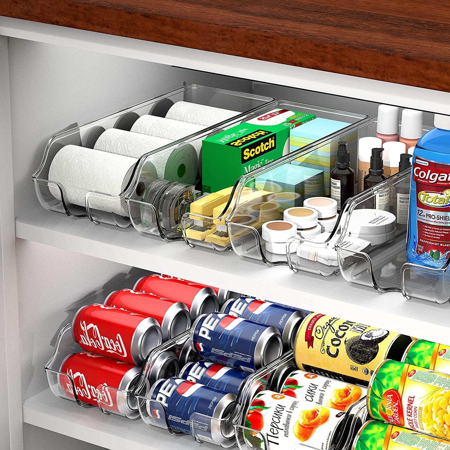 Soda Can Organizer Set – Clear Storage Solutions for Pantry and Refrigerator