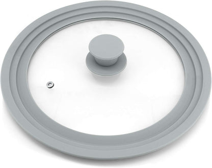 Tempered Glass Cooking Lid with Silicone Rim – Fits 8" to 9.5" Cookware, Dishwasher Safe Cover