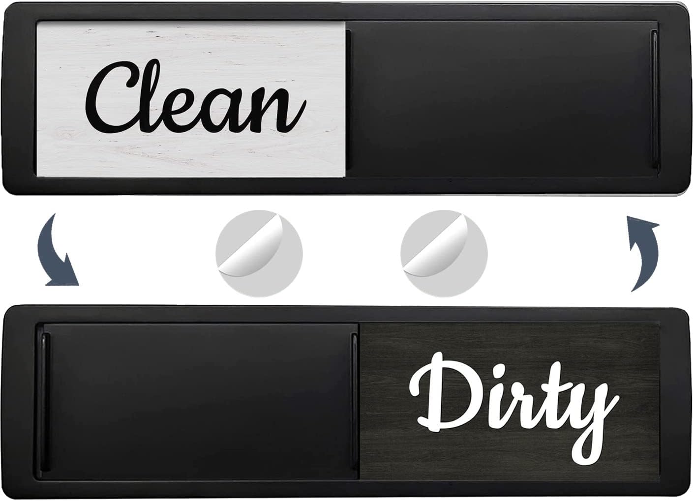 Dishwasher Clean Dirty Magnet - Rustic Wood Design with Easy Slide Feature