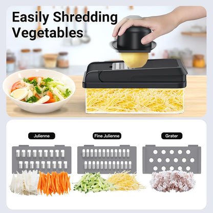 12-in-1 Vegetable Chopper – Versatile Kitchen Tool with 7 Blades for Efficient Slicing and Dicing