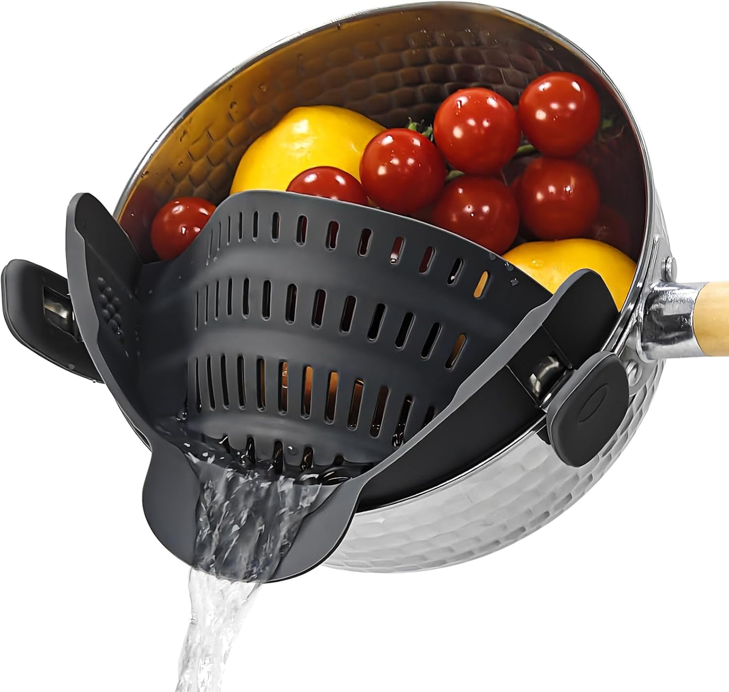 Silicone Clip-On Strainer for Pots and Pans – Heat-Resistant Food Strainer for Cooking Meat, Vegetables, and Pasta