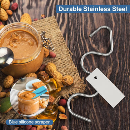 Stainless Steel Peanut Butter Stirrer with Silicone Spatula – Efficient Mixing Tool for Butter and Jam