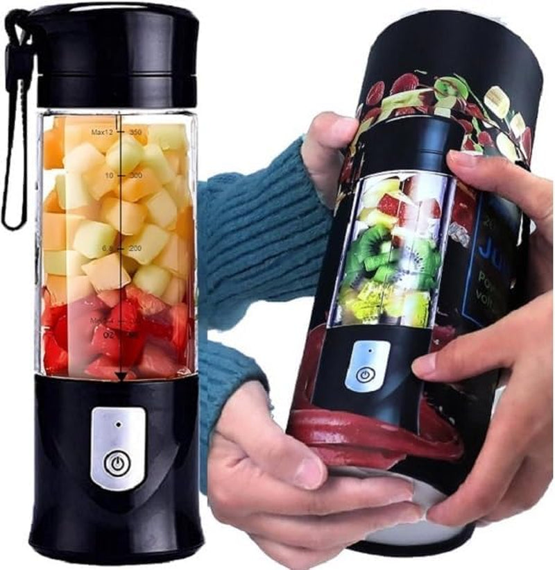 Portable Mini Blender for Smoothies and Shakes – USB Rechargeable Juicer Cup with 6 Blades, 13.5oz Capacity