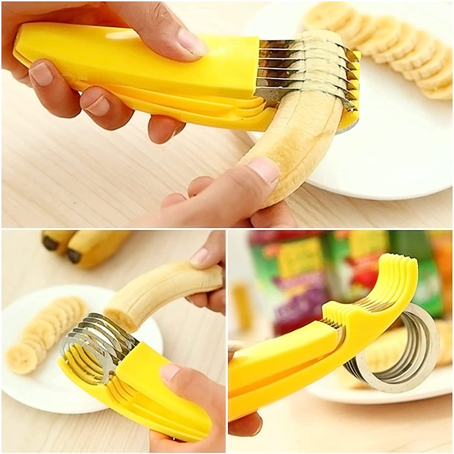 Banana Slicer and Fruit Peeler – Durable ABS and Stainless Steel Kitchen Tool for Quick Fruit Preparation