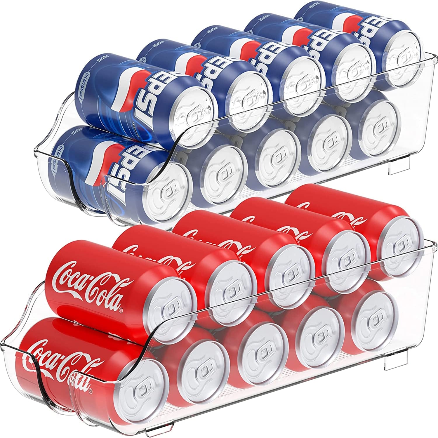 Soda Can Organizer Set – Clear Storage Solutions for Pantry and Refrigerator