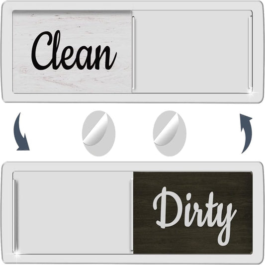 Dishwasher Clean Dirty Magnet - Rustic Wood Design with Easy Slide Feature