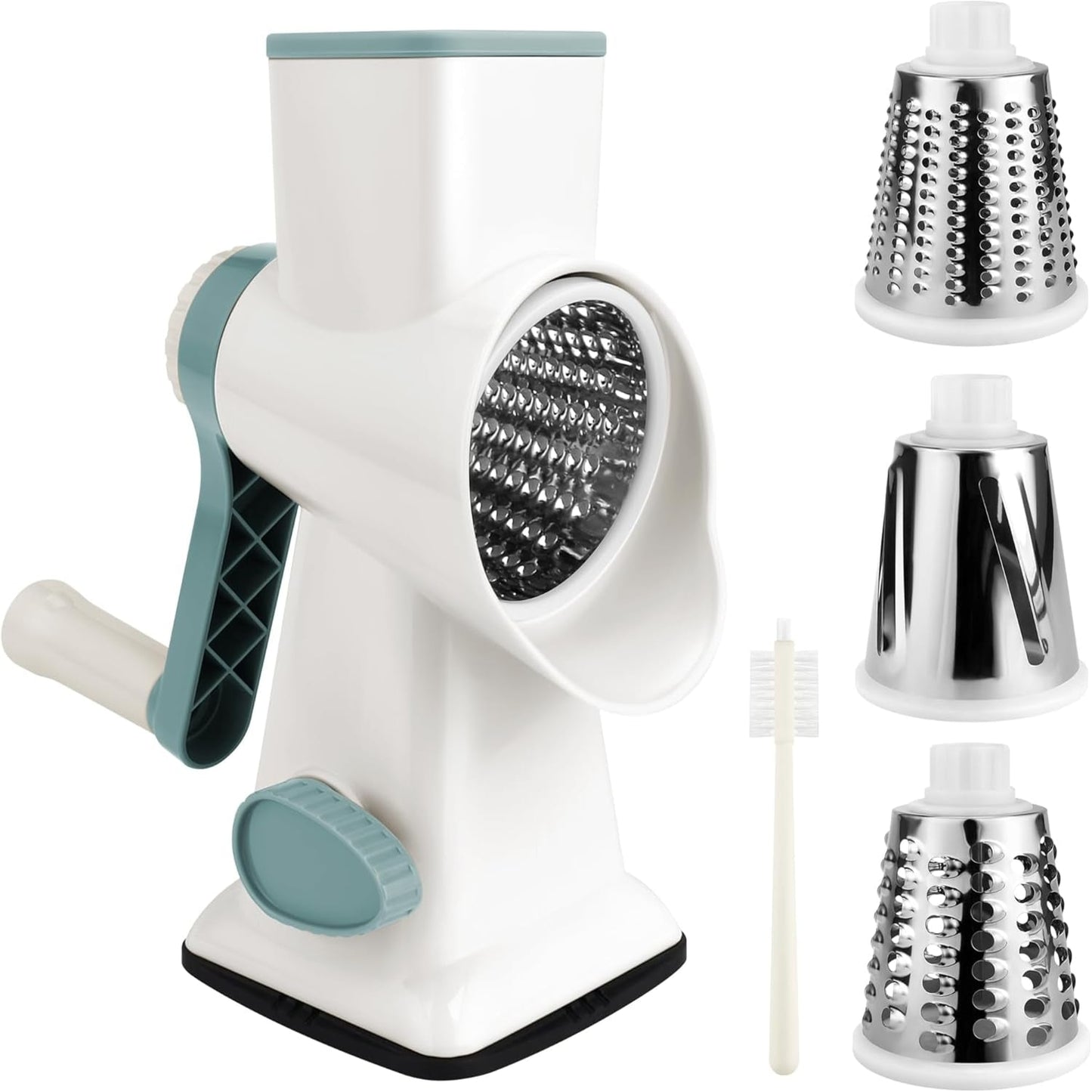 Rotary Cheese Grater with Vacuum Suction Base – Versatile Tool for Safe and Effortless Shredding and Slicing